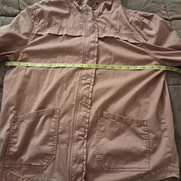 SO Sonoma Jacket Women's Large L Pink Cotton Utility Dusty Rose Chore Stretch - Picture 5 of 10